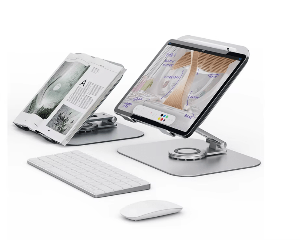 iDock Ergonomic Portable Foldable Adjustable Rotatable Aluminum Notebook Holder 360 Degree Swivel Laptop Stand - iDock Laptopstand