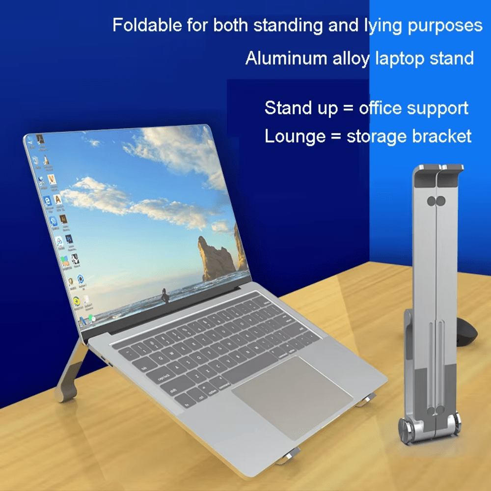 iDock Ergonomic Portable Foldable Computer Mount Holder with 6 Levels Height Adjustment Laptop Stand Riser - iDock Laptopstand
