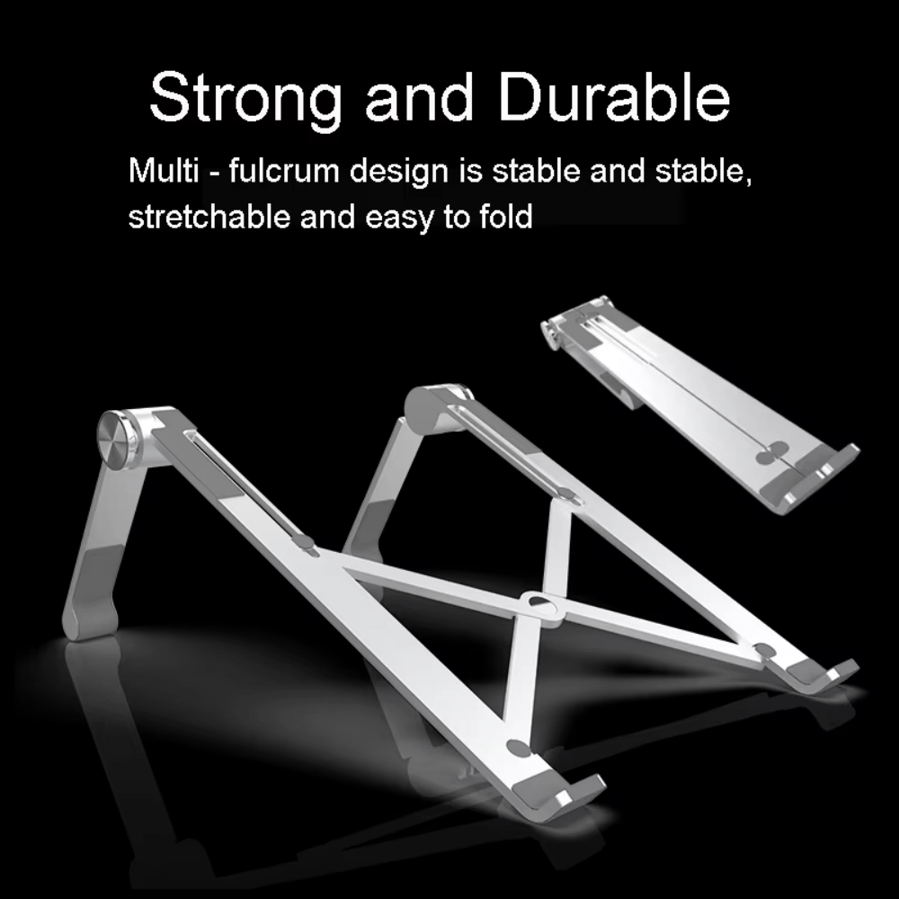 iDock Ergonomic Portable Foldable Computer Mount Holder with 6 Levels Height Adjustment Laptop Stand Riser - iDock Laptopstand