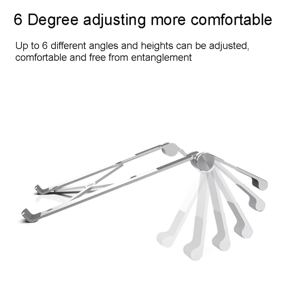 iDock Ergonomic Portable Foldable Computer Mount Holder with 6 Levels Height Adjustment Laptop Stand Riser - iDock Laptopstand