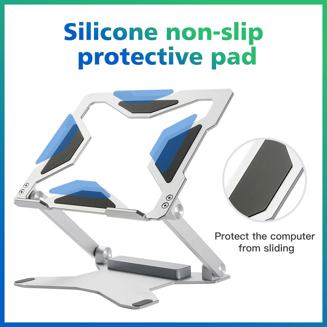 iDock Ergonomic Portable Foldable Height Adjustable Aluminum Desktop Laptop Holder Notebook Riser Stand - iDock Laptopstand