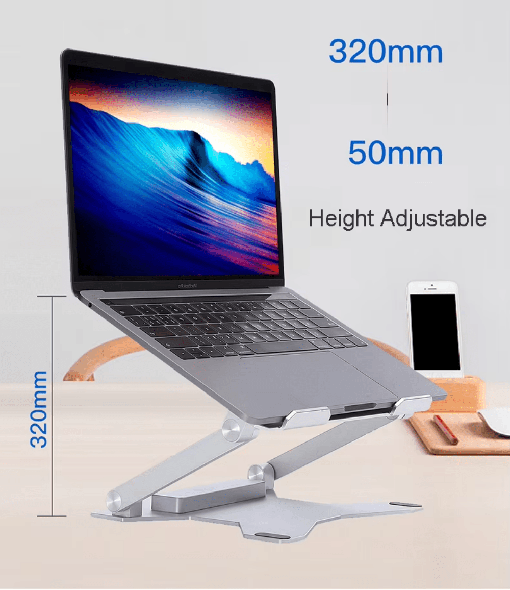 iDock Ergonomic Portable Foldable Height Adjustable Aluminum Desktop Laptop Holder Notebook Riser Stand - iDock Laptopstand