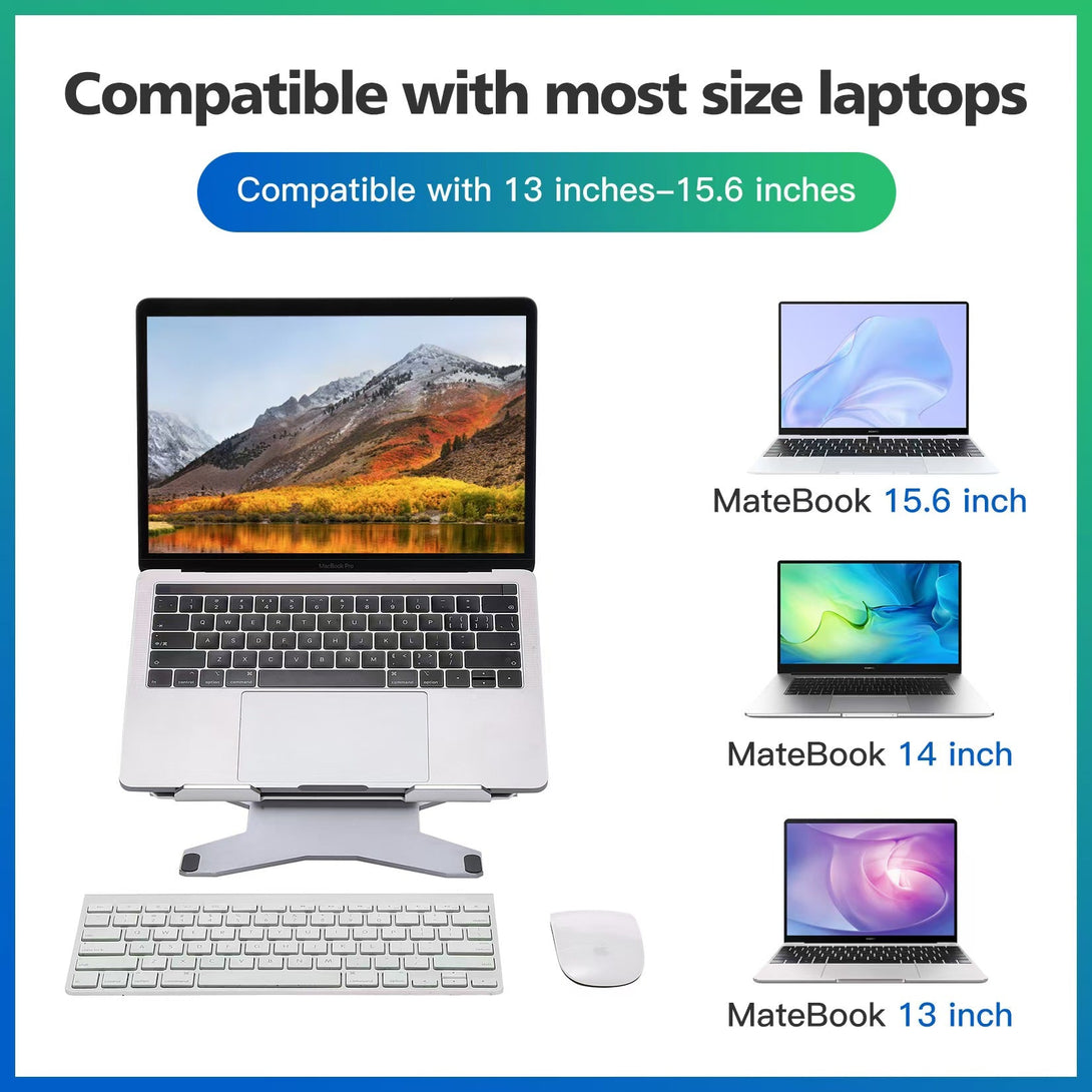 iDock Ergonomic Portable Foldable Height Adjustable Aluminum Desktop Laptop Holder Notebook Riser Stand - iDock Laptopstand