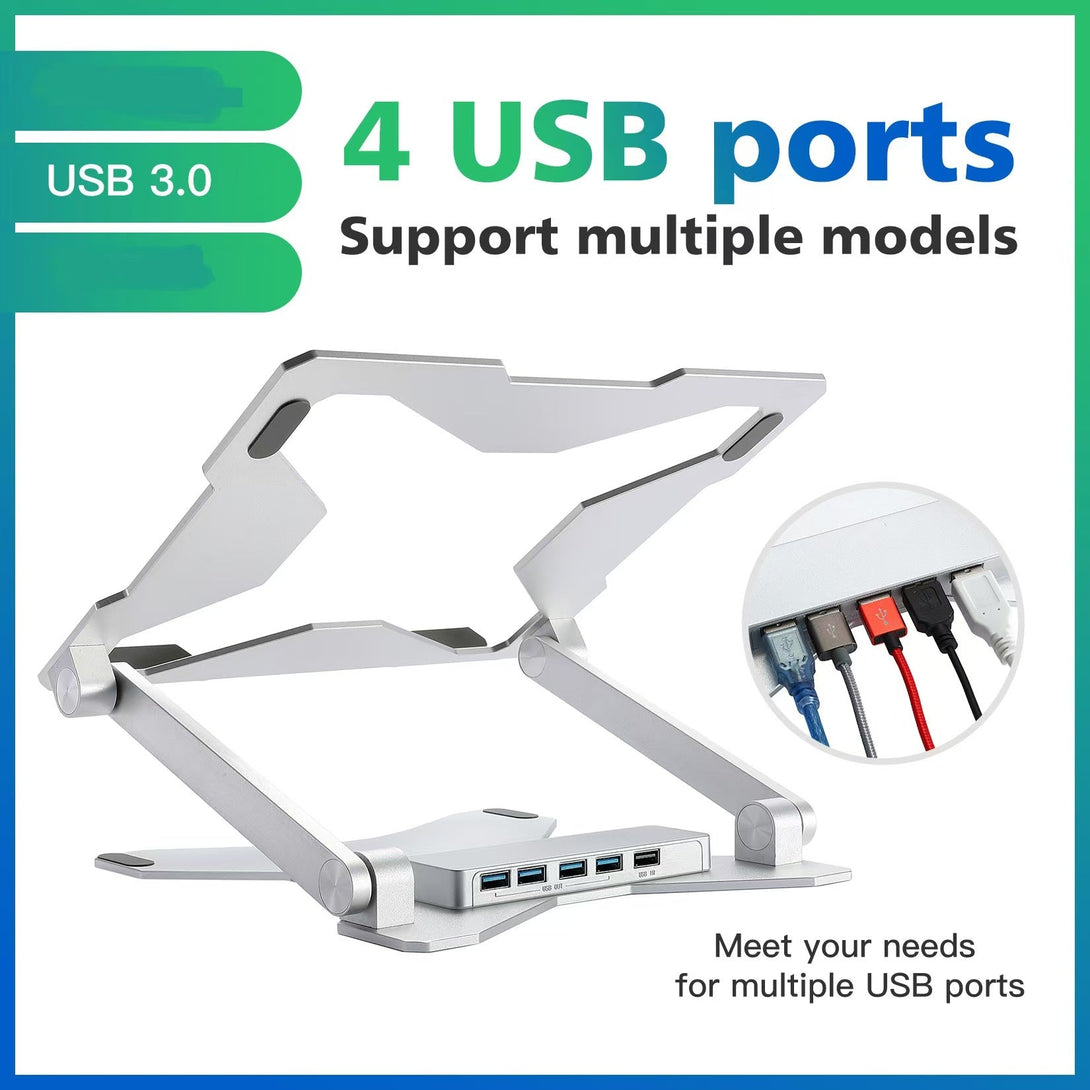 iDock Ergonomic Portable Foldable Height Adjustable Aluminum Desktop Laptop Holder Notebook Riser Stand - iDock Laptopstand