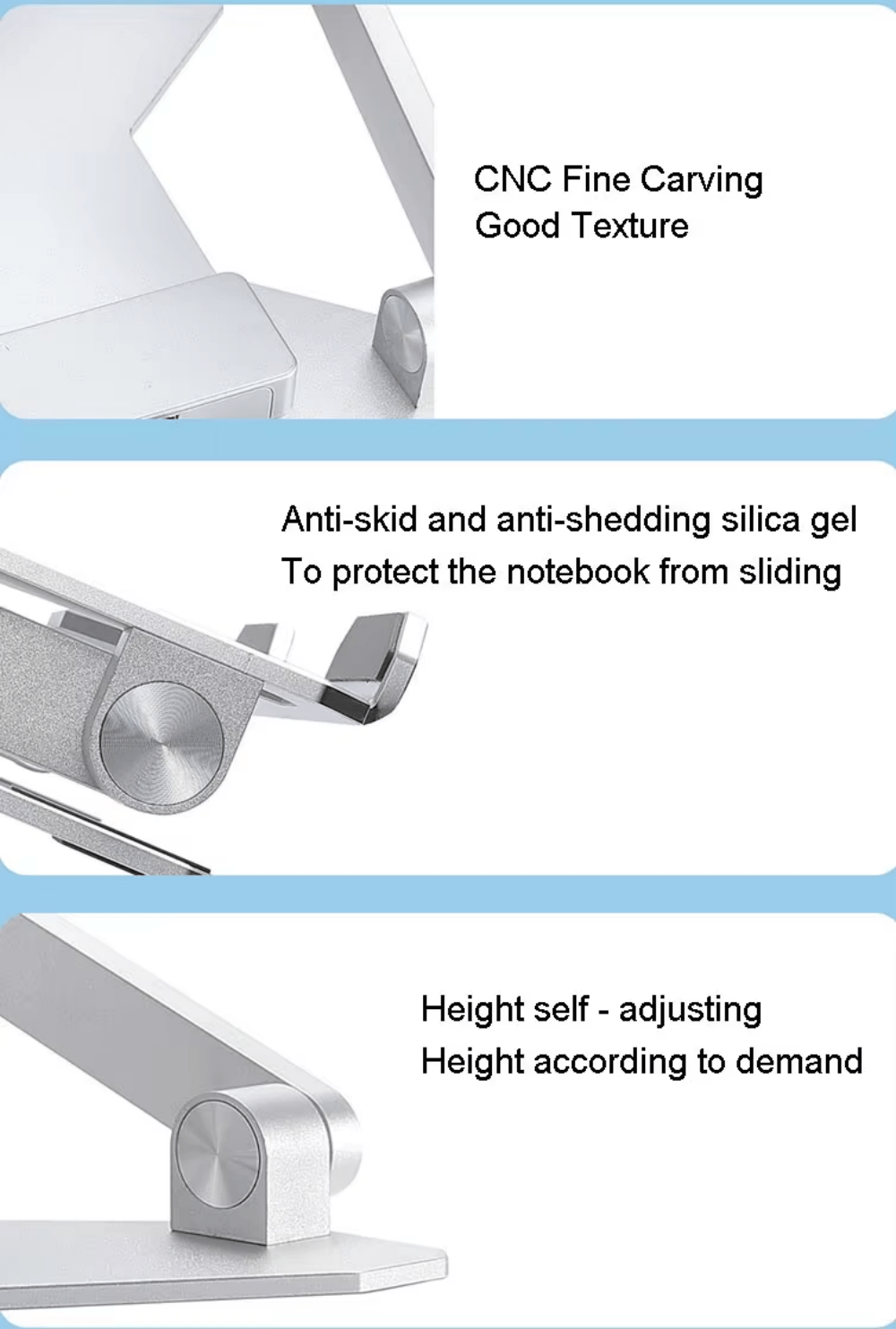 iDock Ergonomic Portable Foldable Height Adjustable Aluminum Desktop Laptop Holder Notebook Riser Stand - iDock Laptopstand