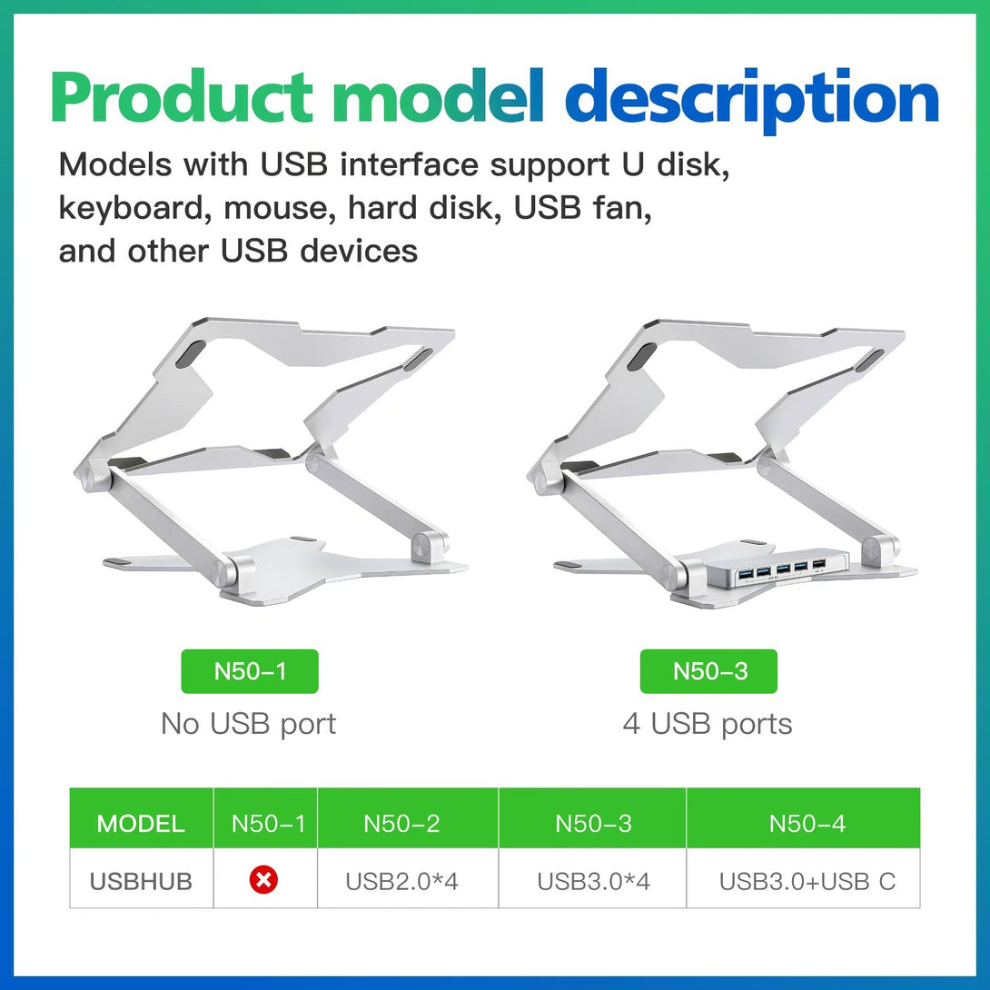 iDock Ergonomic Portable Foldable Height Adjustable Aluminum Desktop Laptop Holder Notebook Riser Stand - iDock Laptopstand