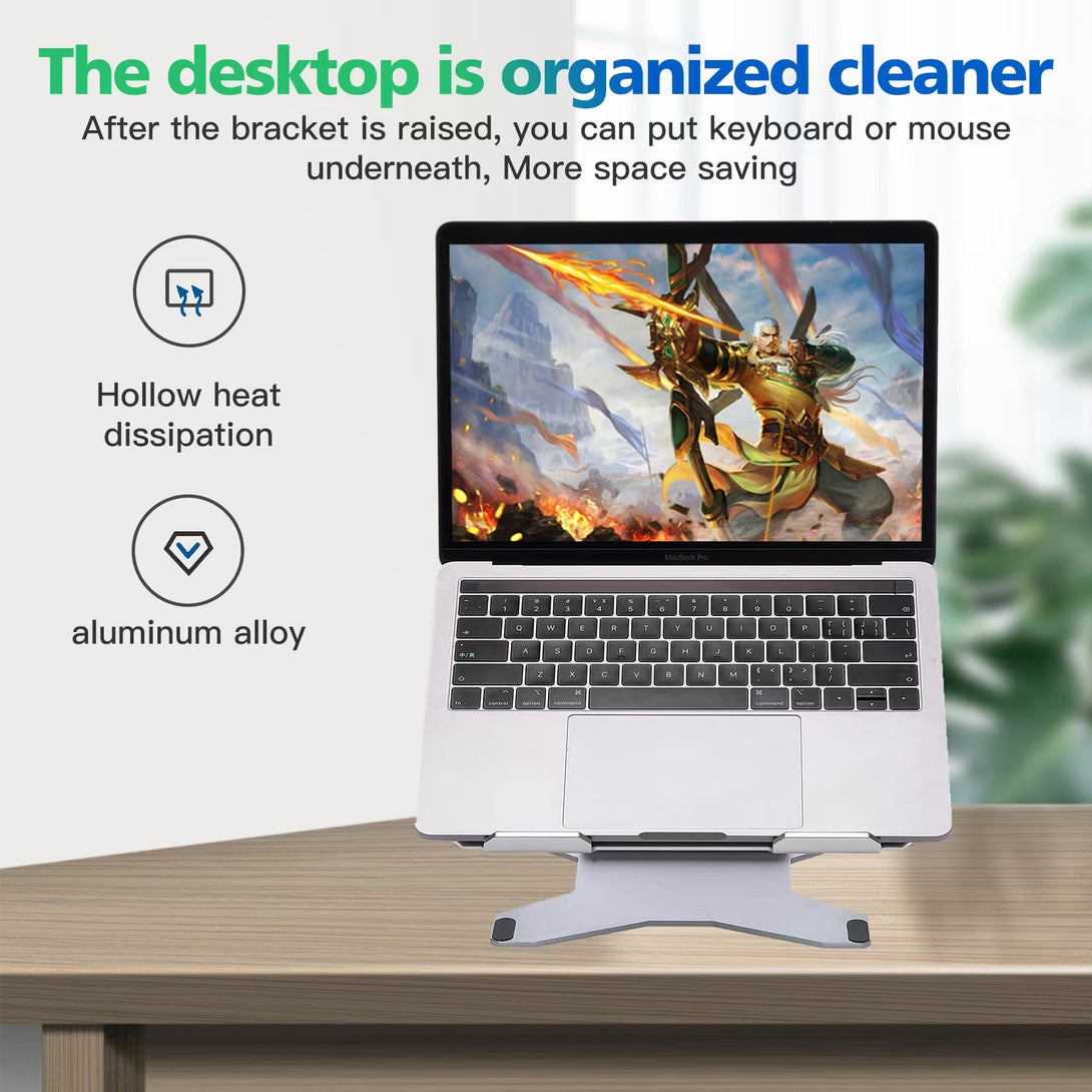iDock Ergonomic Portable Foldable Height Adjustable Aluminum Desktop Laptop Holder Notebook Riser Stand - iDock Laptopstand