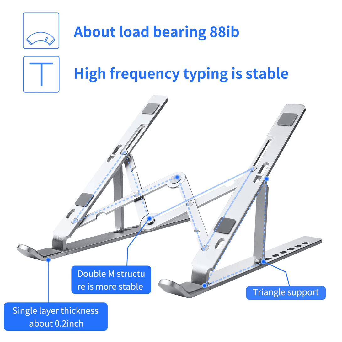 iDock Ergonomic Portable Foldable Height Adjustable Aluminum Desktop Laptop Stand - iDock Laptopstand