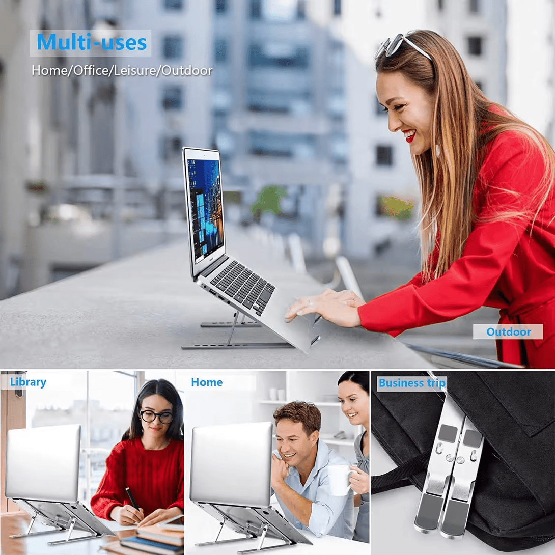 iDock Ergonomic Portable Foldable Height Adjustable Aluminum Desktop Laptop Stand - iDock Laptopstand