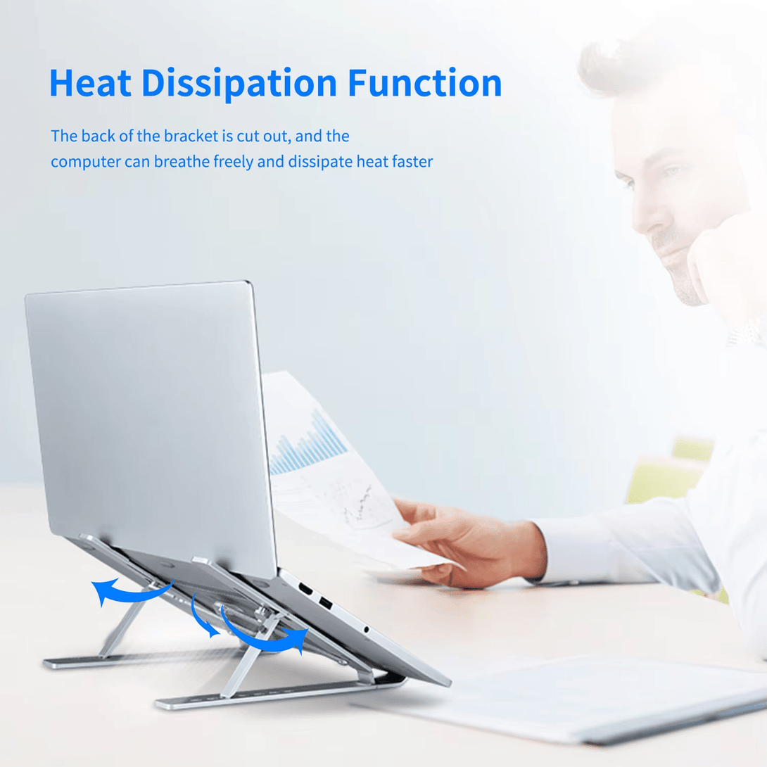 iDock Ergonomic Portable Foldable Height Adjustable Aluminum Desktop Laptop Stand - iDock Laptopstand