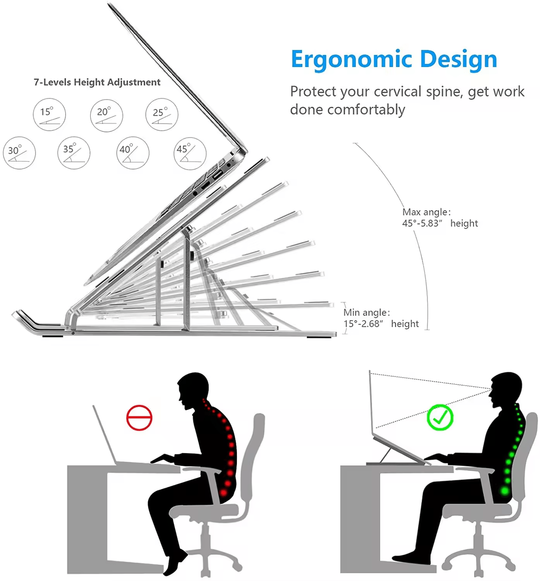iDock Ergonomic Portable Foldable Height Adjustable Aluminum Desktop Laptop Stand - iDock Laptopstand