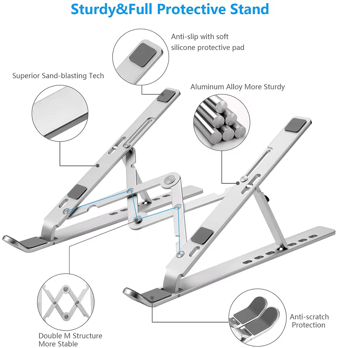 iDock Ergonomic Portable Foldable Height Adjustable Aluminum Desktop Laptop Stand - iDock Laptopstand