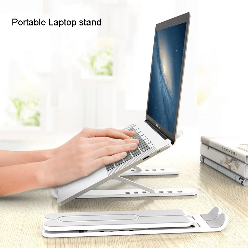 iDock Ergonomic Portable Foldable Height Width Adjustable Plastic Notebook Laptop Stand - iDock Laptopstand