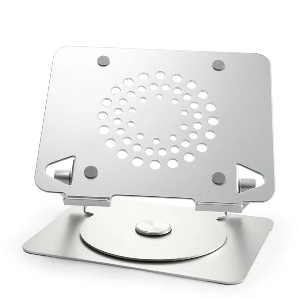 iDock Ergonomic portable foldable multi - angle adjustable heat dissipation aluminium laptop riser stand with 360 degree rotating base - iDock Laptopstand