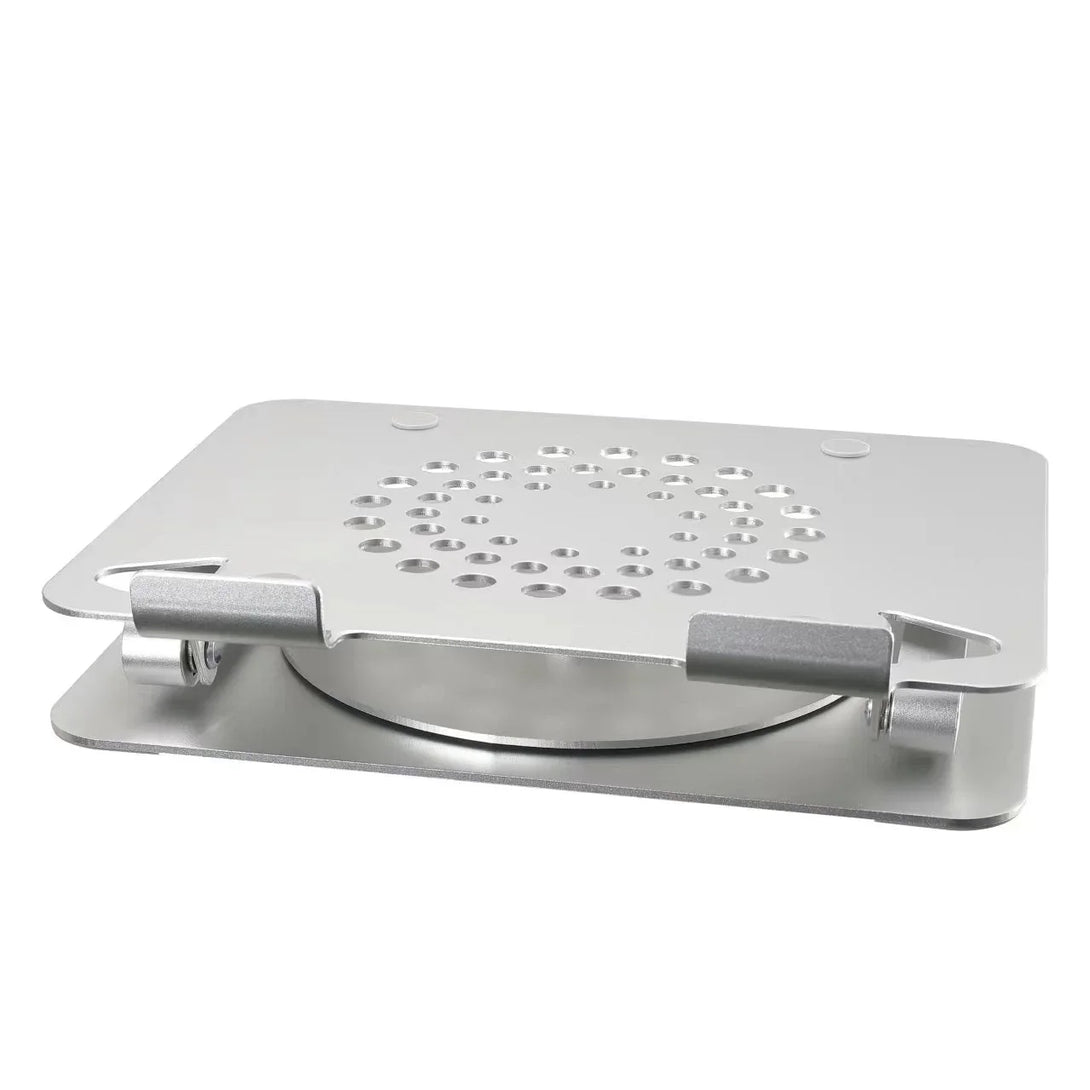 iDock Ergonomic portable foldable multi - angle adjustable heat dissipation aluminium laptop riser stand with 360 degree rotating base - iDock Laptopstand