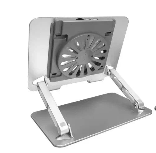 iDock Ergonomic portable foldable multi - angle adjustable heat vent aluminium laptop riser stand with fan and USB HUB - iDock Laptopstand