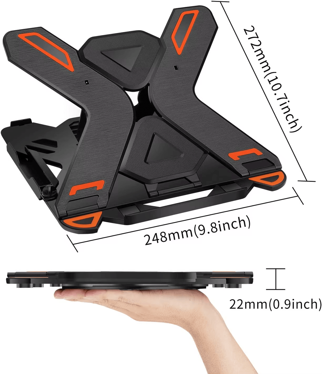 iDock Ergonomic Portable Foldable Multi - Angle Adjustable Laptop Riser Holder with Phone Stand Notebook Stand Compatible for 10 to 17 Inch Laptops - iDock Laptopstand