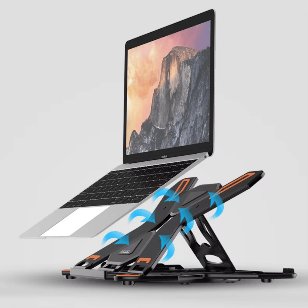 iDock Ergonomic Portable Foldable Multi - Angle Adjustable Laptop Riser Holder with Phone Stand Notebook Stand Compatible for 10 to 17 Inch Laptops - iDock Laptopstand