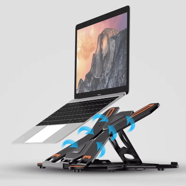 iDock Ergonomic Portable Foldable Multi - Angle Adjustable Laptop Riser Holder with Phone Stand Notebook Stand Compatible for 10 to 17 Inch Laptops - iDock Laptopstand