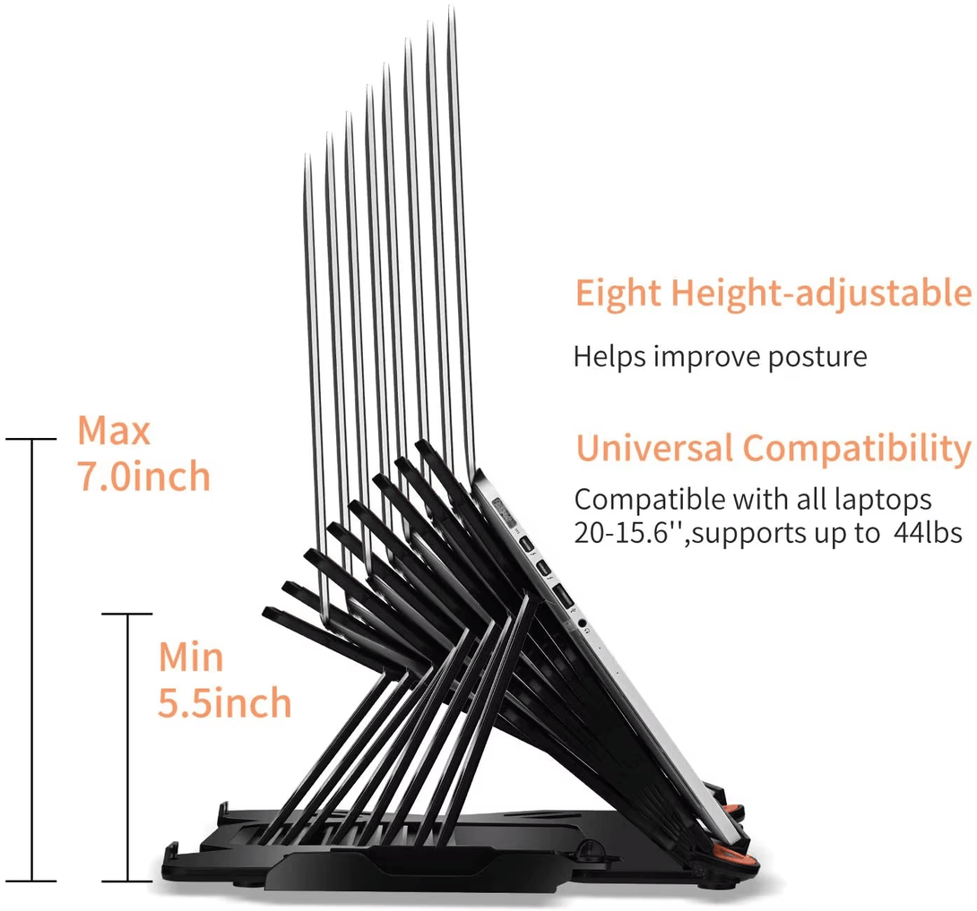 iDock Ergonomic Portable Foldable Multi - Angle Adjustable Laptop Riser Holder with Phone Stand Notebook Stand Compatible for 10 to 17 Inch Laptops - iDock Laptopstand
