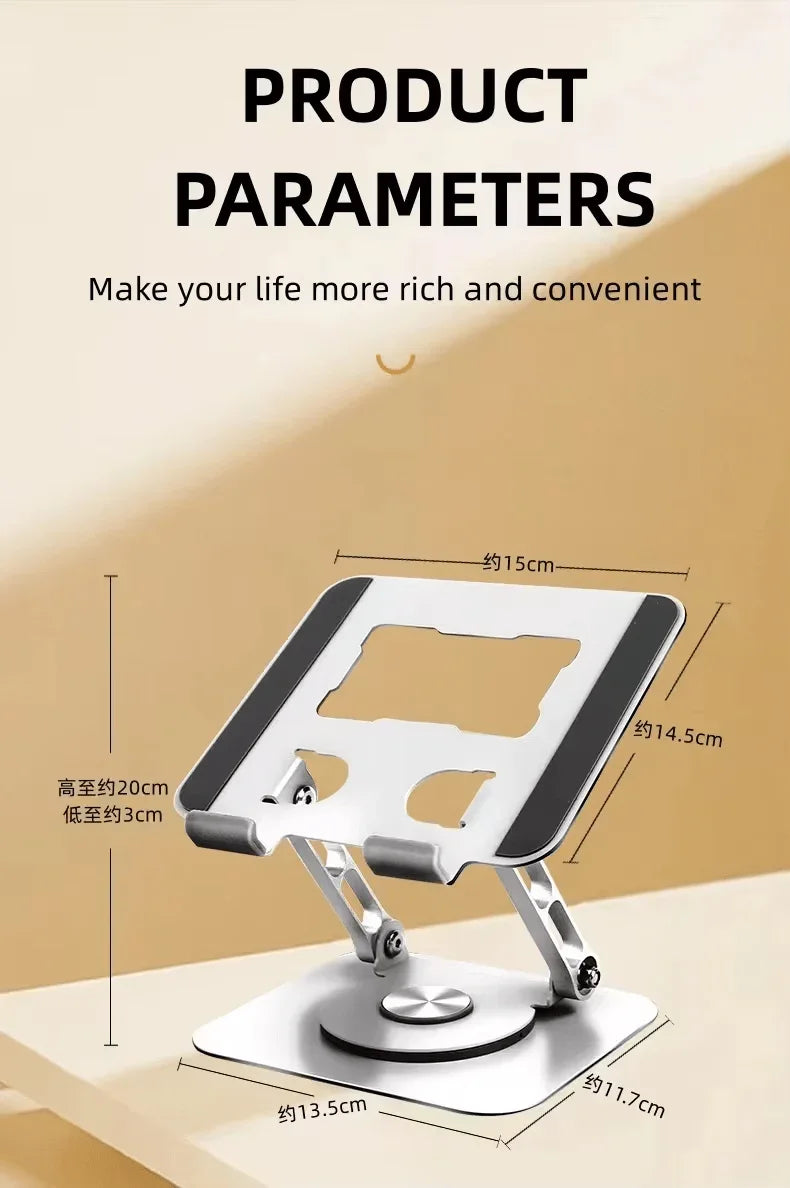 iDock Ergonomic Portable Folding Adjustable Angle and Height 360 Degree Rotatable Tablet Riser Holder iPad Stand - iDock Laptopstand