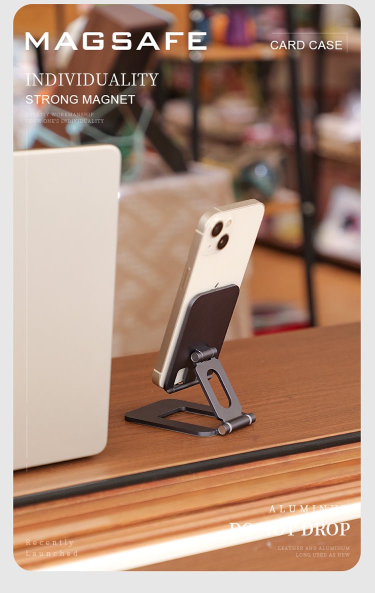 iDock Ergonomic Portable Folding Aluminum Alloy Phone Stand Adjustable Desktop Phone Holder - iDock Laptopstand