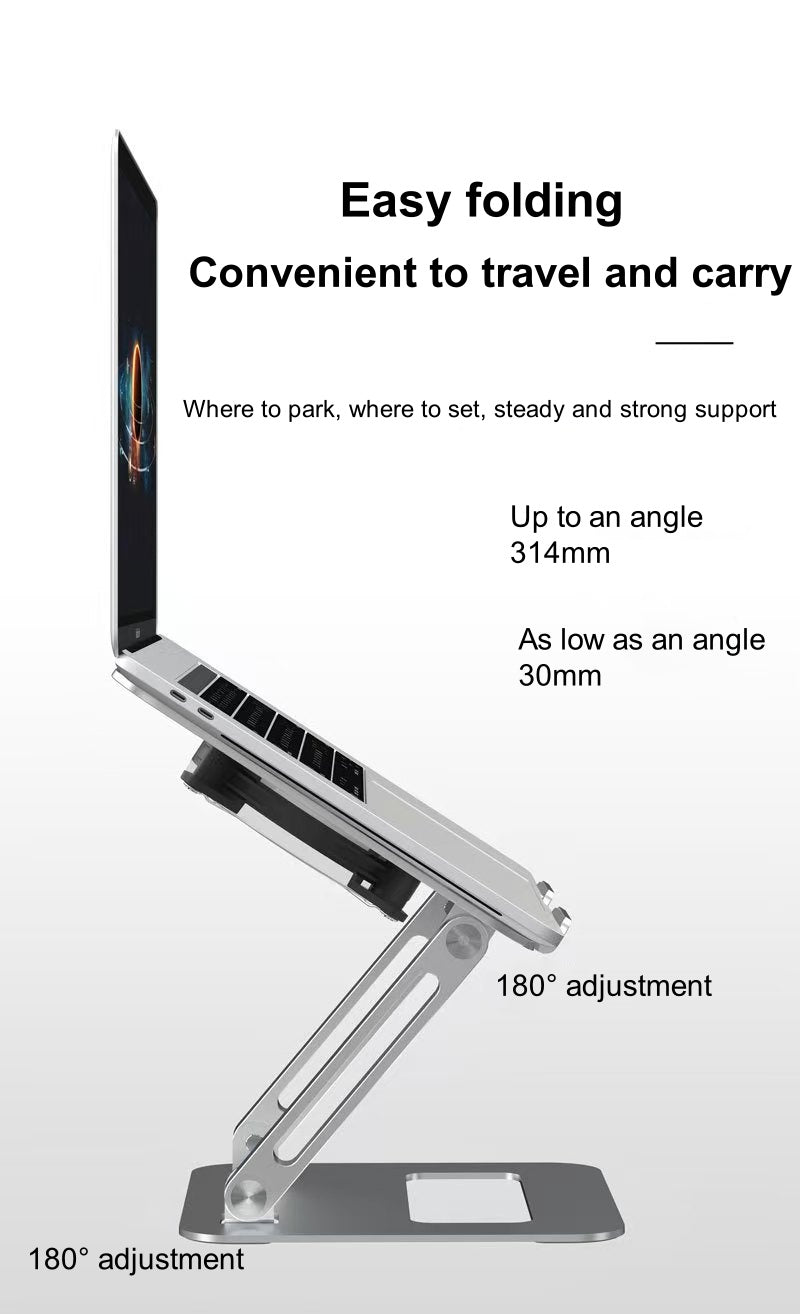 iDock Ergonomic Portable Folding Height Adjustable Aluminium Alloy Laptop Stand with fan - iDock Laptopstand