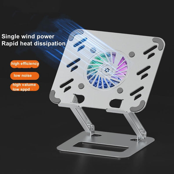 iDock Ergonomic Portable Folding Height Adjustable Aluminium Alloy Laptop Stand with fan - iDock Laptopstand