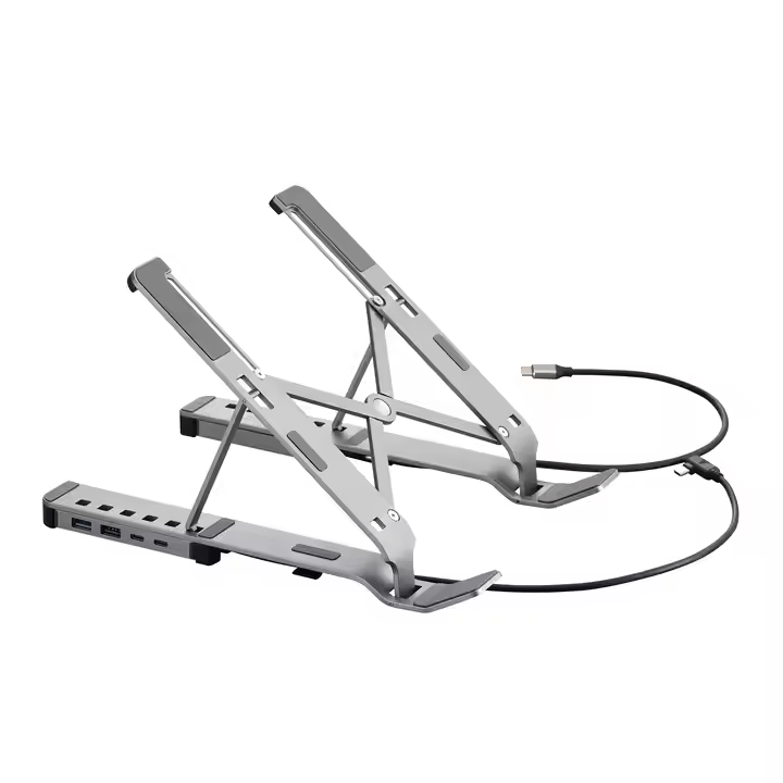 iDock Ergonomic Portable Folding Height Adjustable Laptop Stand Holder with USB C HUB PD Charging Port - iDock Laptopstand