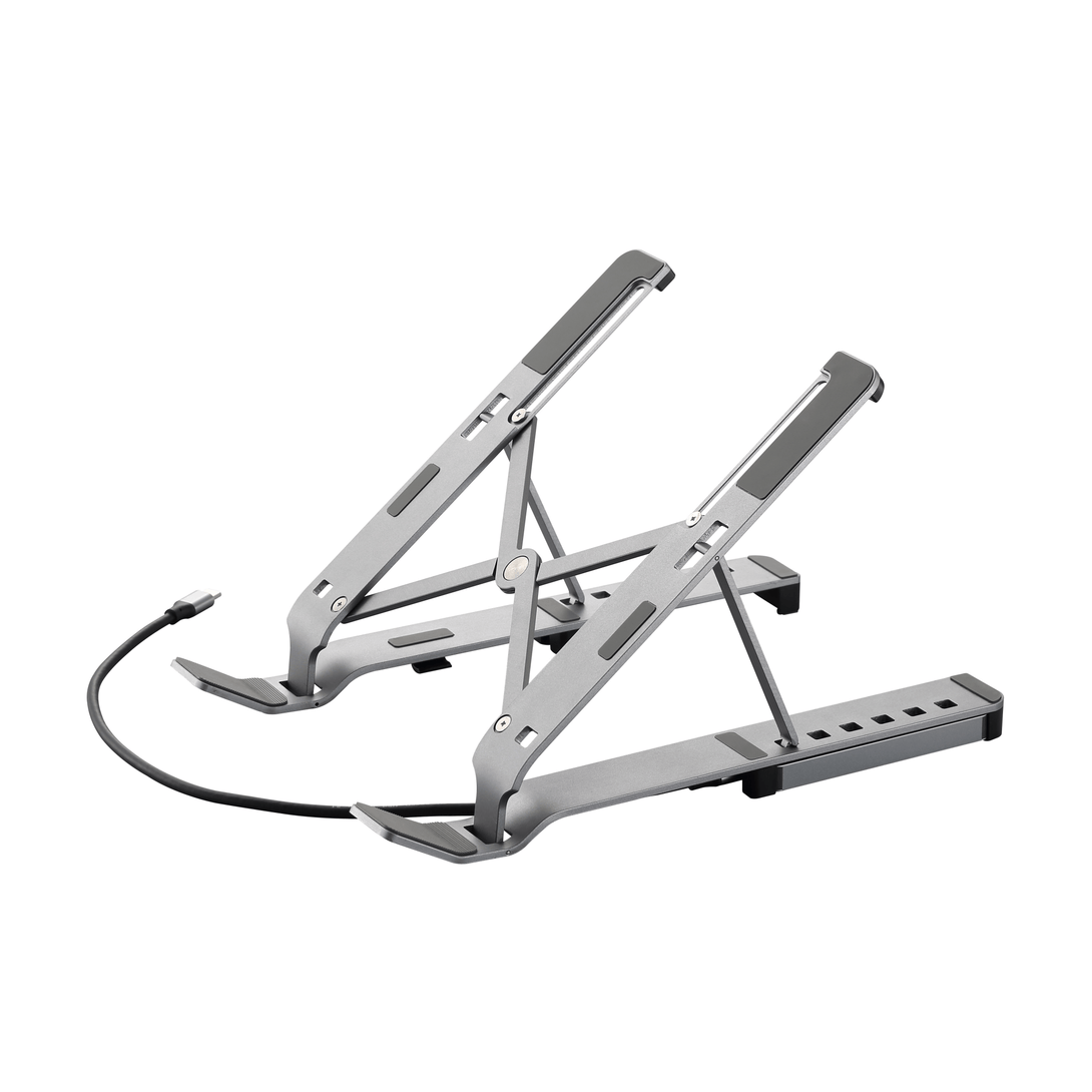 iDock Ergonomic Portable Folding Height Adjustable Laptop Stand Holder with USB C HUB PD Charging Port - iDock Laptopstand