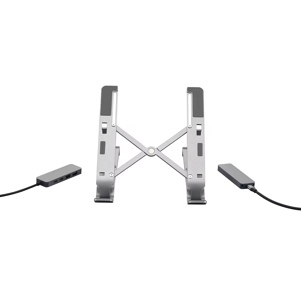 iDock Ergonomic Portable Folding Height Adjustable Laptop Stand Holder with USB C HUB PD Charging Port - iDock Laptopstand