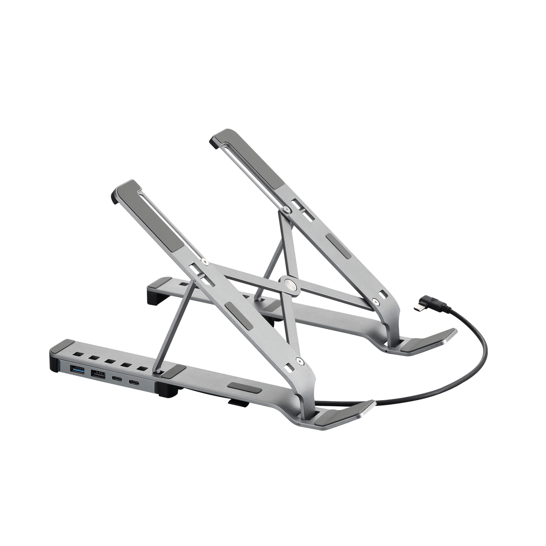 iDock Ergonomic Portable Folding Height Adjustable Laptop Stand Holder with USB C HUB PD Charging Port - iDock Laptopstand