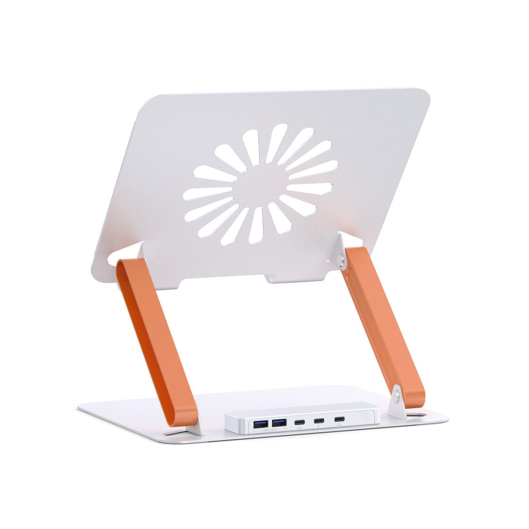 iDock Ergonomic Portable Folding Height Angle Adjustable Notebook Holder Metal Laptop Stand With Fan and USB HUB Optional - iDock Laptopstand