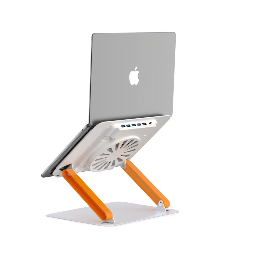 iDock Ergonomic Portable Folding Height Angle Adjustable Notebook Holder Metal Laptop Stand With Fan and USB HUB Optional - iDock Laptopstand