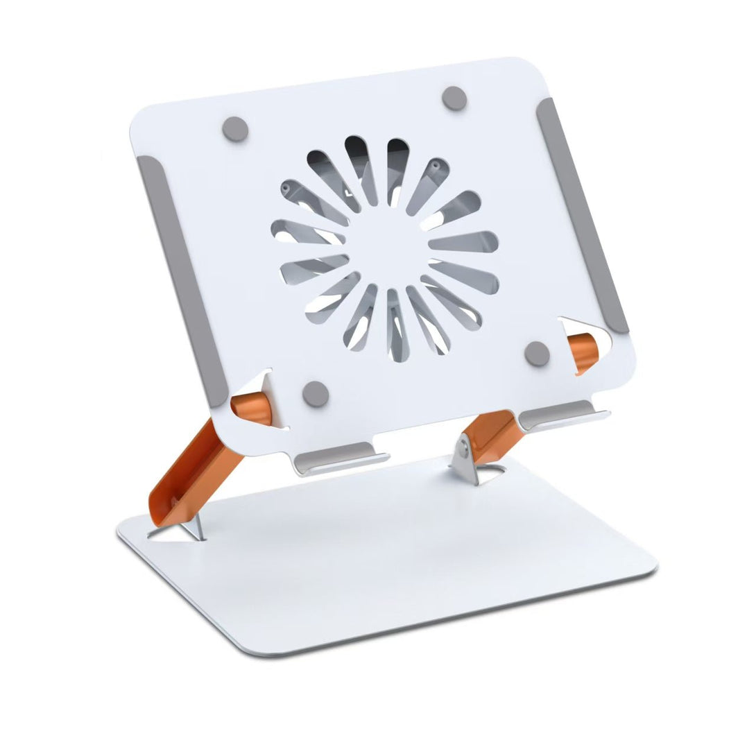 iDock Ergonomic Portable Folding Height Angle Adjustable Notebook Holder Metal Laptop Stand With Fan and USB HUB Optional - iDock Laptopstand