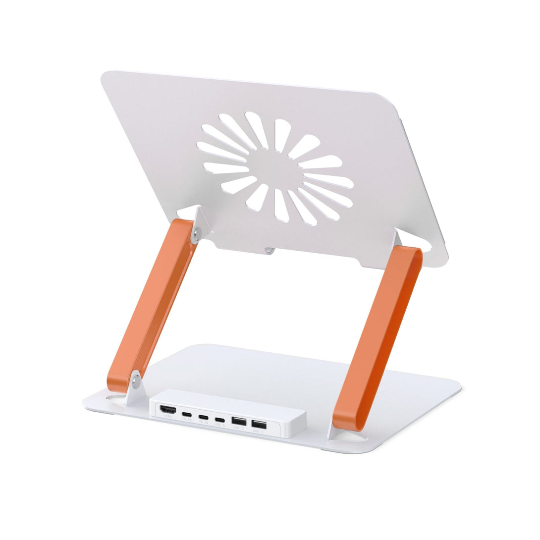 iDock Ergonomic Portable Folding Height Angle Adjustable Notebook Holder Metal Laptop Stand With Fan and USB HUB Optional - iDock Laptopstand
