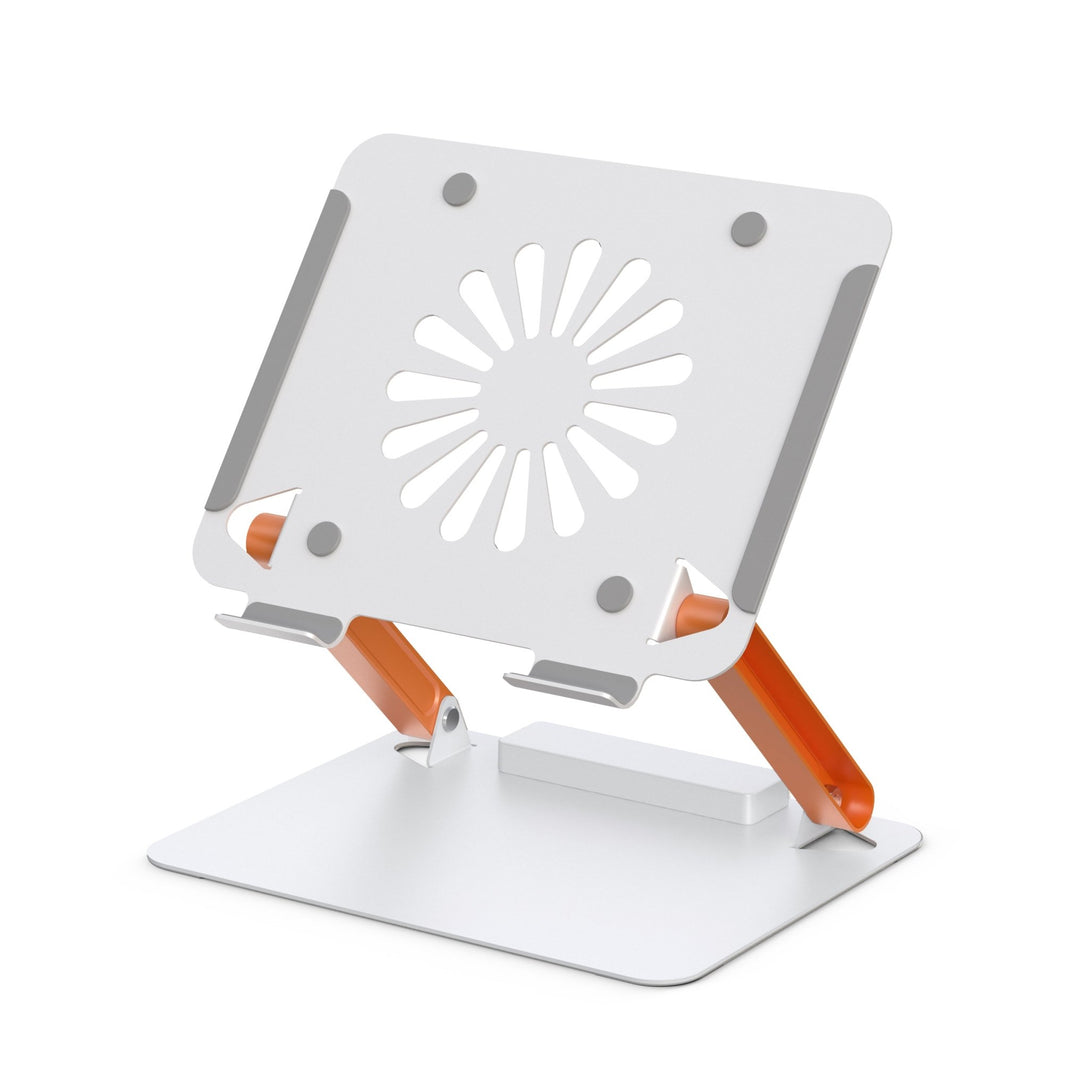 iDock Ergonomic Portable Folding Height Angle Adjustable Notebook Holder Metal Laptop Stand With Fan and USB HUB Optional - iDock Laptopstand
