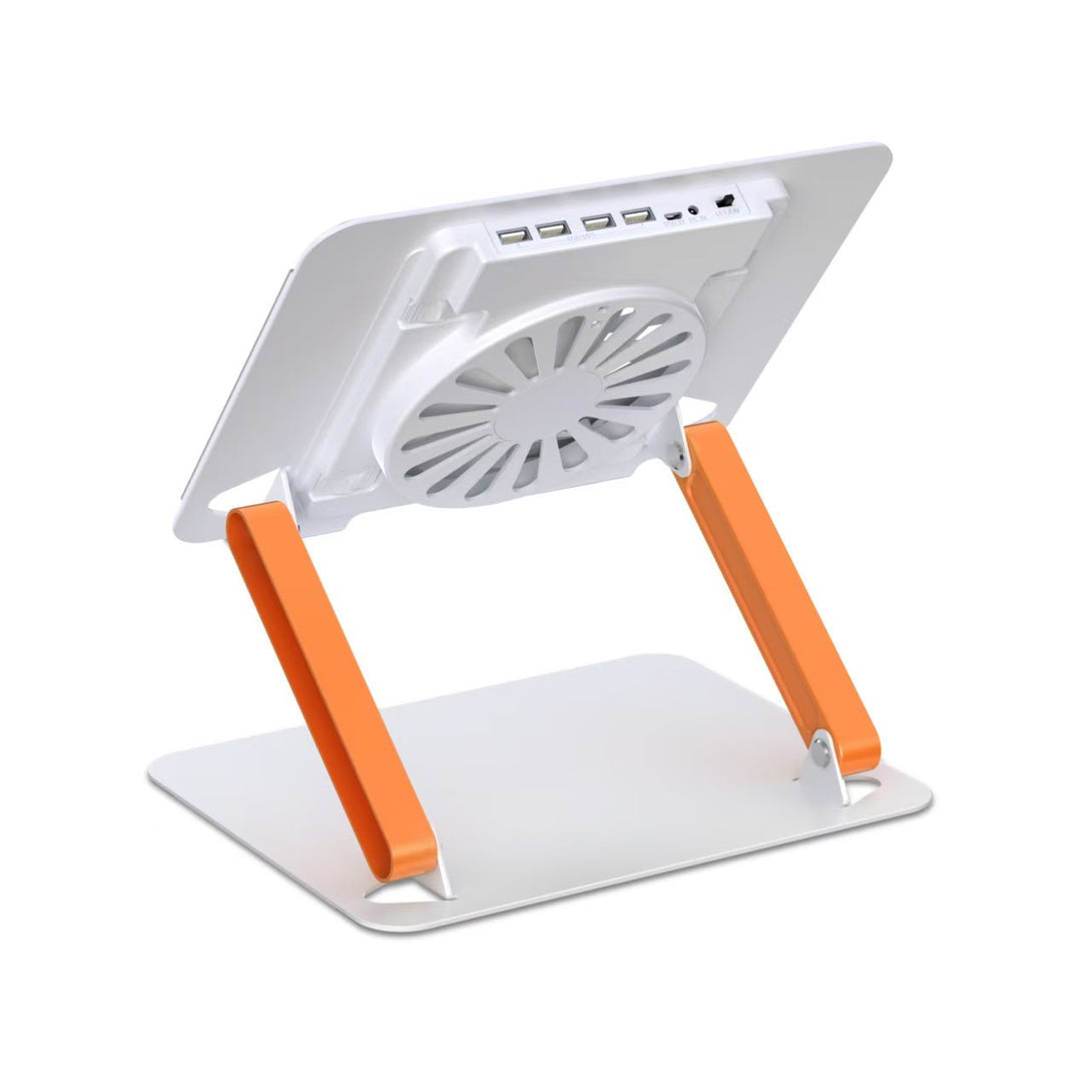iDock Ergonomic Portable Folding Height Angle Adjustable Notebook Holder Metal Laptop Stand With Fan and USB HUB Optional - iDock Laptopstand