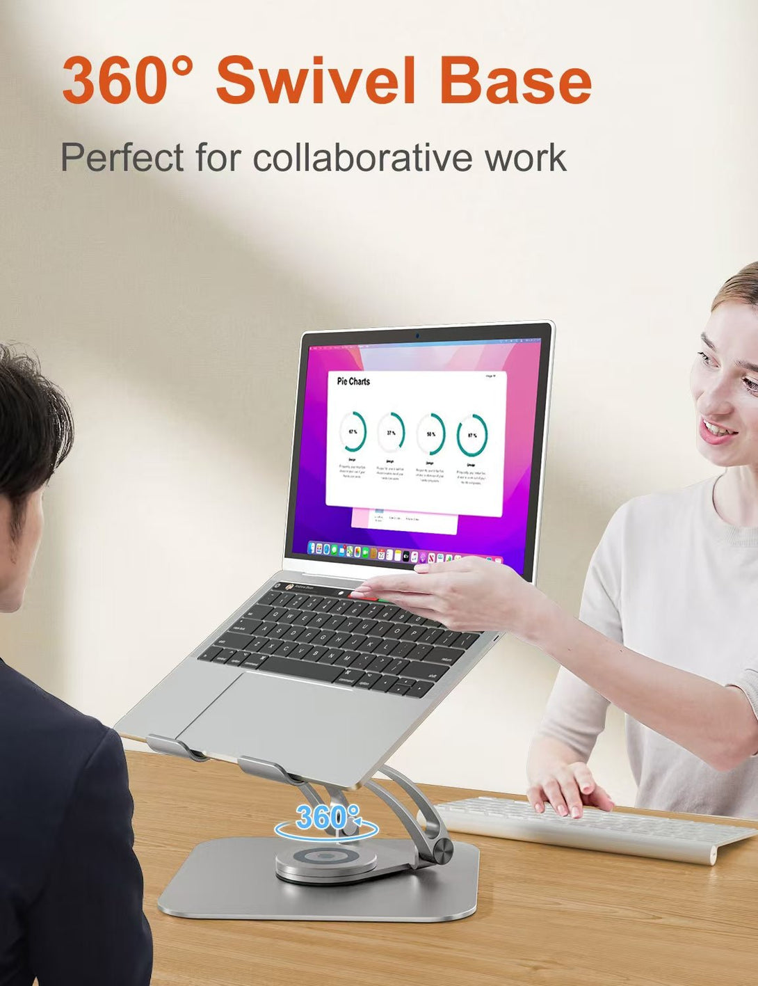 iDock Ergonomic Portable Folding Laptop Stand Height Angle Adjustable Aluminum Alloy 360 Degree Swivel Notebook Holder - iDock Laptopstand