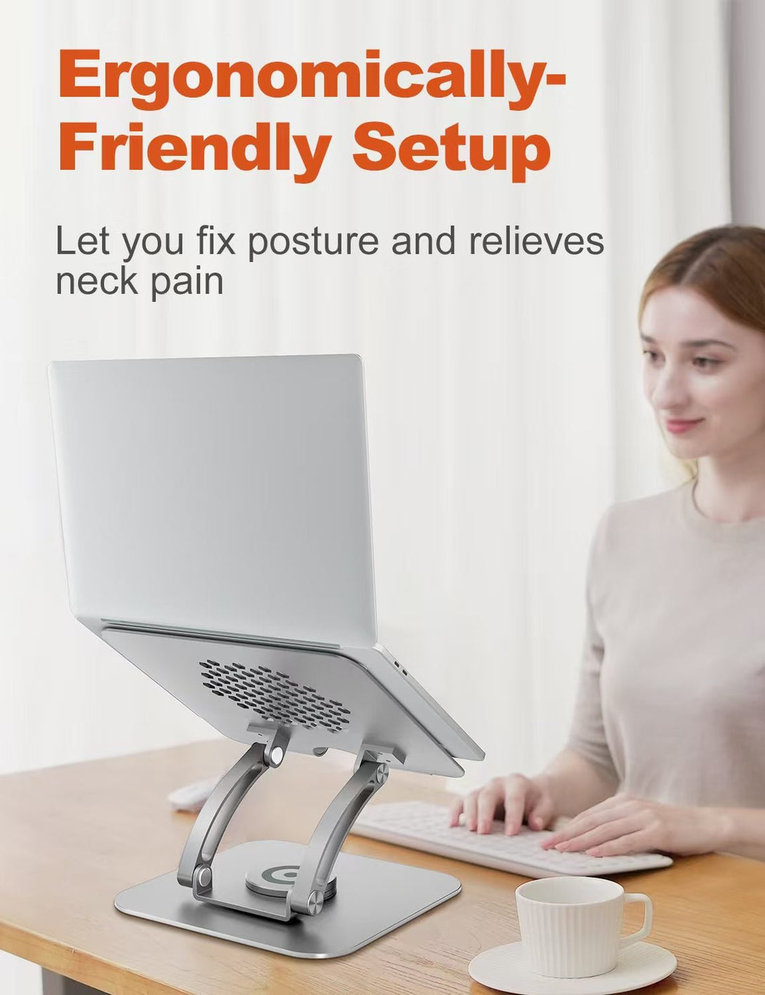 iDock Ergonomic Portable Folding Laptop Stand Height Angle Adjustable Aluminum Alloy 360 Degree Swivel Notebook Holder - iDock Laptopstand