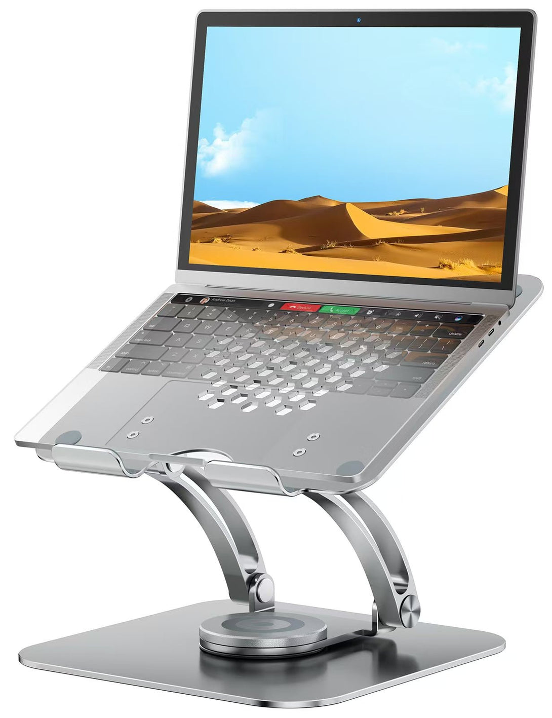 iDock Ergonomic Portable Folding Laptop Stand Height Angle Adjustable Aluminum Alloy 360 Degree Swivel Notebook Holder - iDock Laptopstand