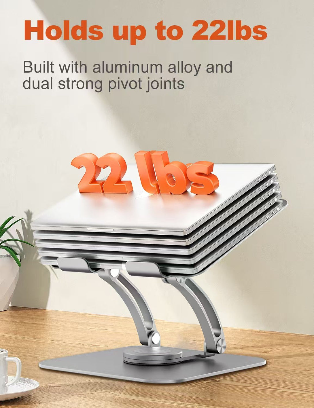 iDock Ergonomic Portable Folding Laptop Stand Height Angle Adjustable Aluminum Alloy 360 Degree Swivel Notebook Holder - iDock Laptopstand