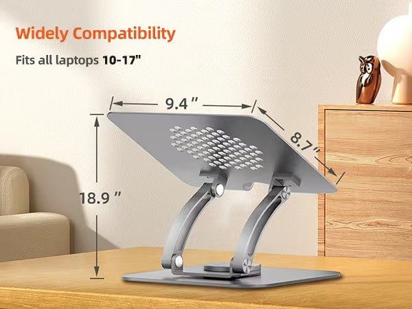 iDock Ergonomic Portable Folding Laptop Stand Height Angle Adjustable Aluminum Alloy 360 Degree Swivel Notebook Holder - iDock Laptopstand