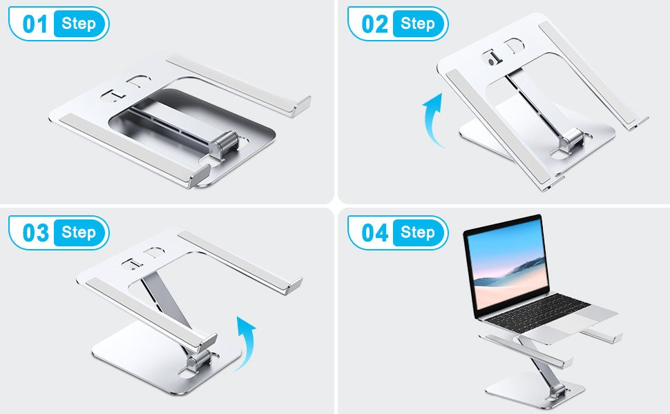iDock Ergonomic Portable Folding Multi Angle Height Adjustable Laptop Stand Holder - iDock Laptopstand