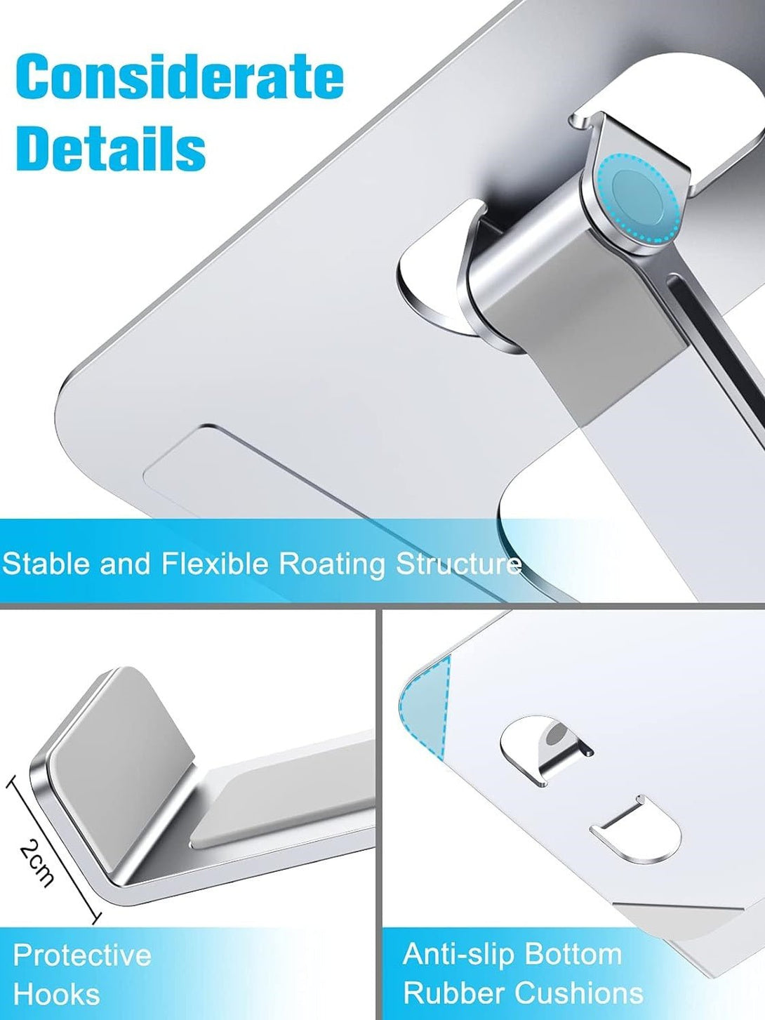 iDock Ergonomic Portable Folding Multi Angle Height Adjustable Laptop Stand Holder - iDock Laptopstand