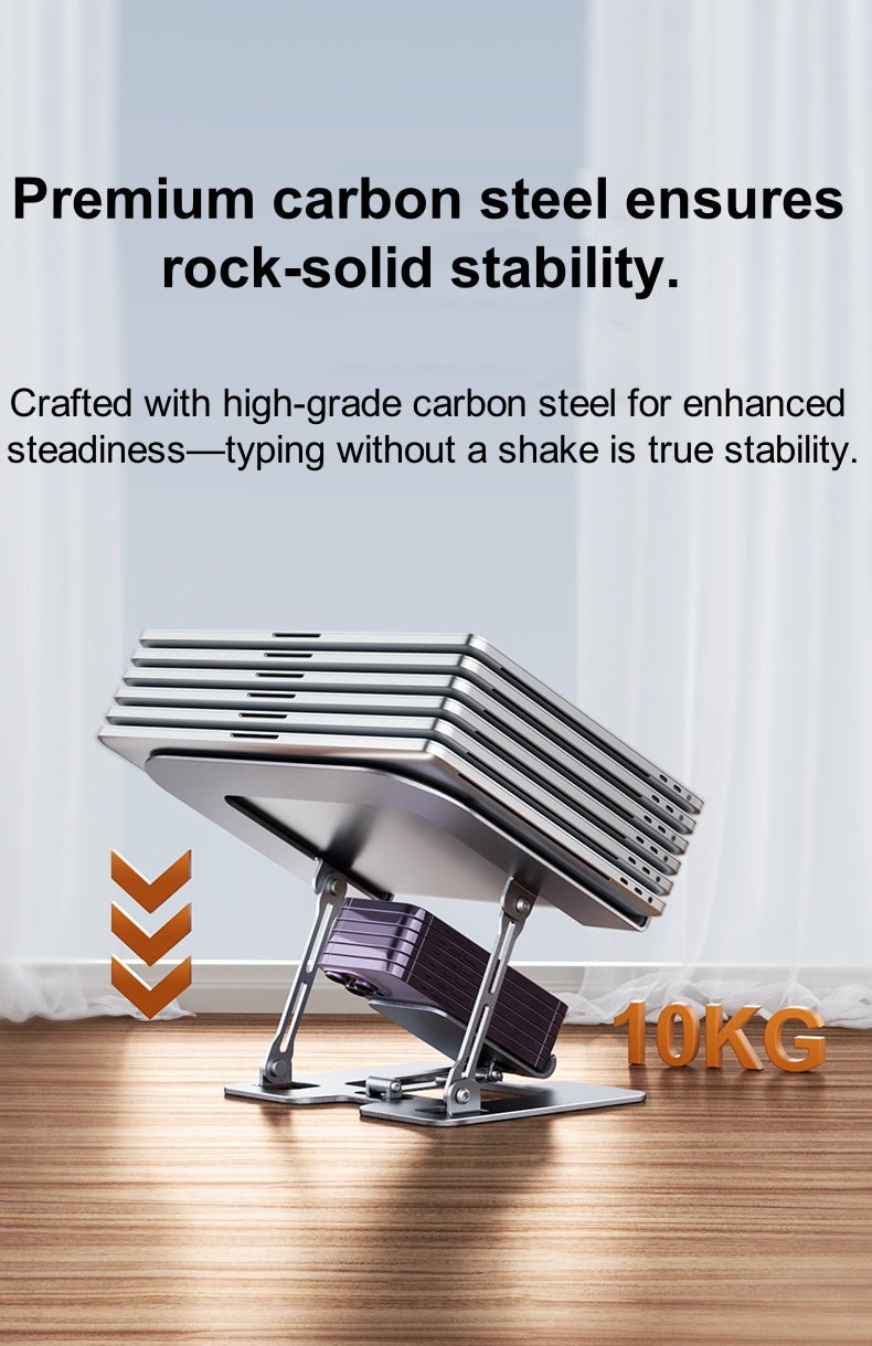iDock Ergonomic Portable Folding Notebook Holder Adjustable Height Metal Laptop Stand with Phone Stand - iDock Laptopstand