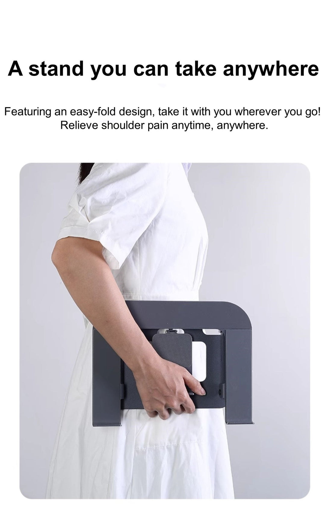iDock Ergonomic Portable Folding Notebook Holder Adjustable Height Metal Laptop Stand with Phone Stand - iDock Laptopstand
