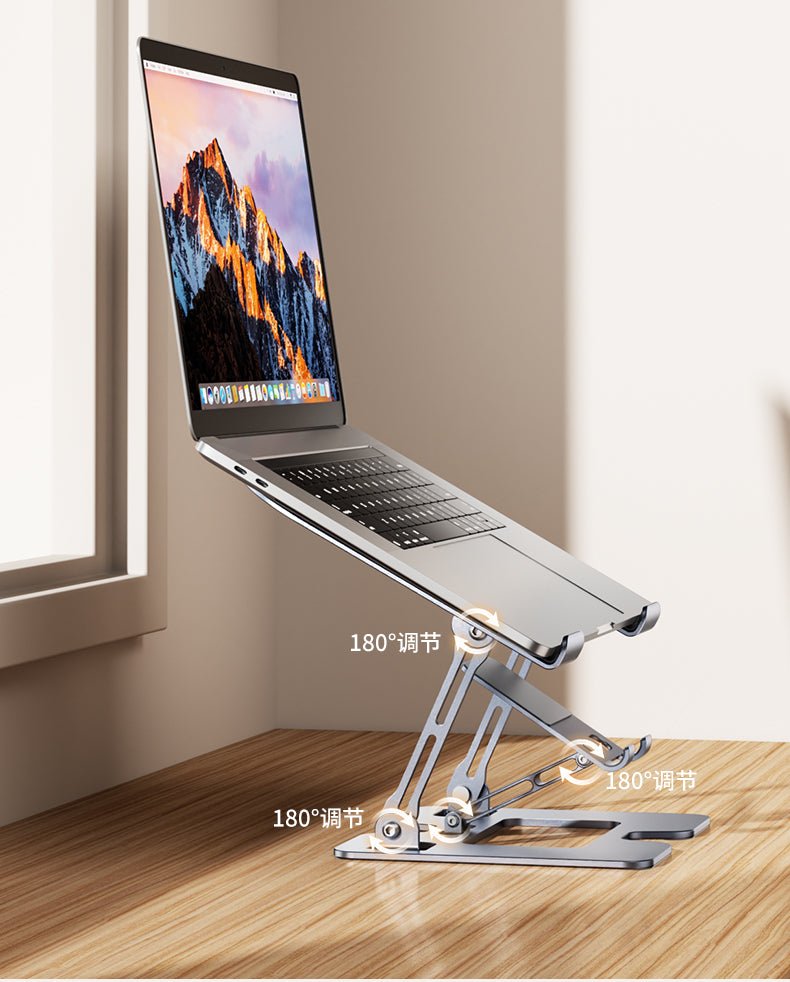 iDock Ergonomic Portable Folding Notebook Holder Adjustable Height Metal Laptop Stand with Phone Stand - iDock Laptopstand