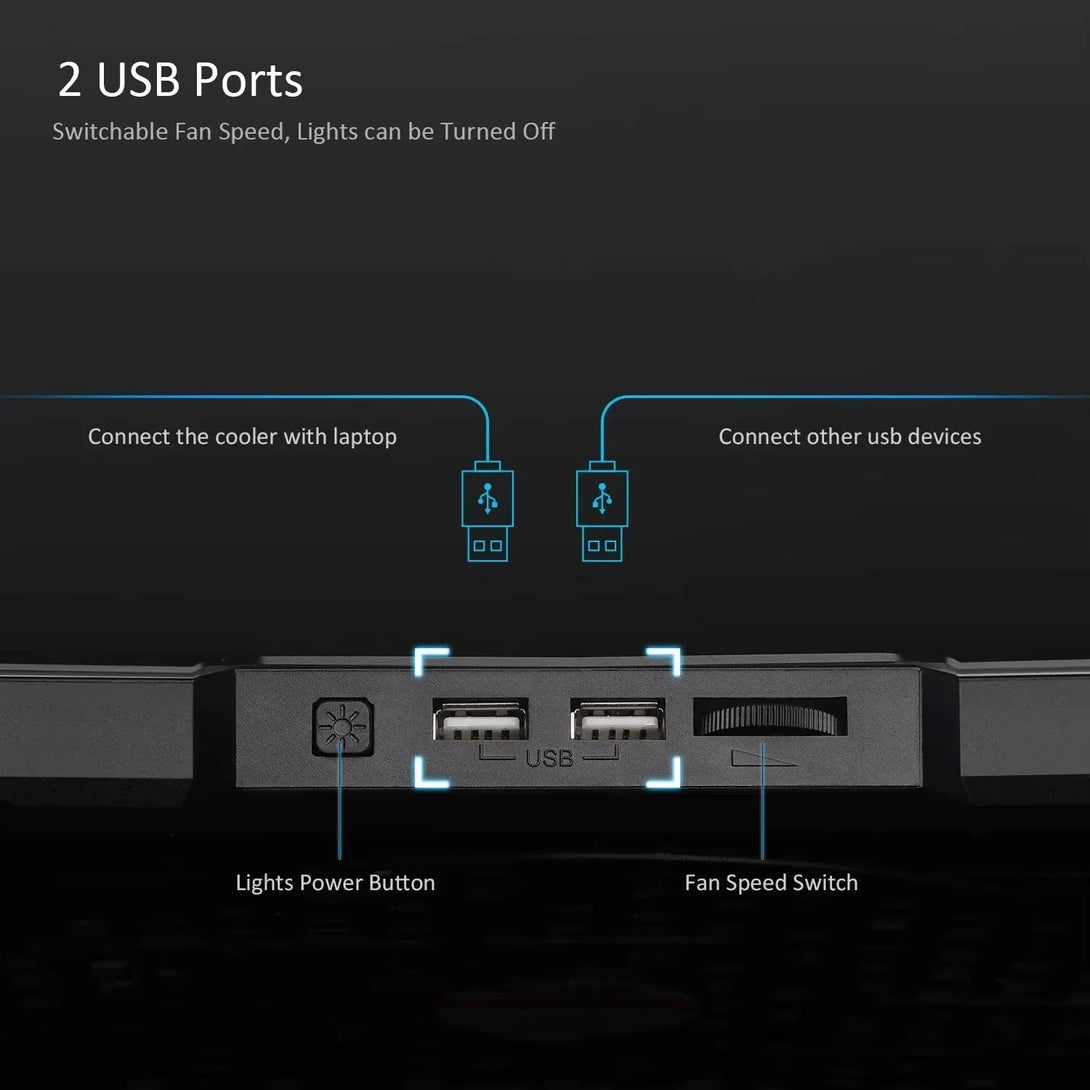iDock Ergonomic Stable Gaming Laptop Cooler with RGB Height Adjustable with 2 USB HUB and Fan Laptop Cooling Pad - iDock Laptopstand