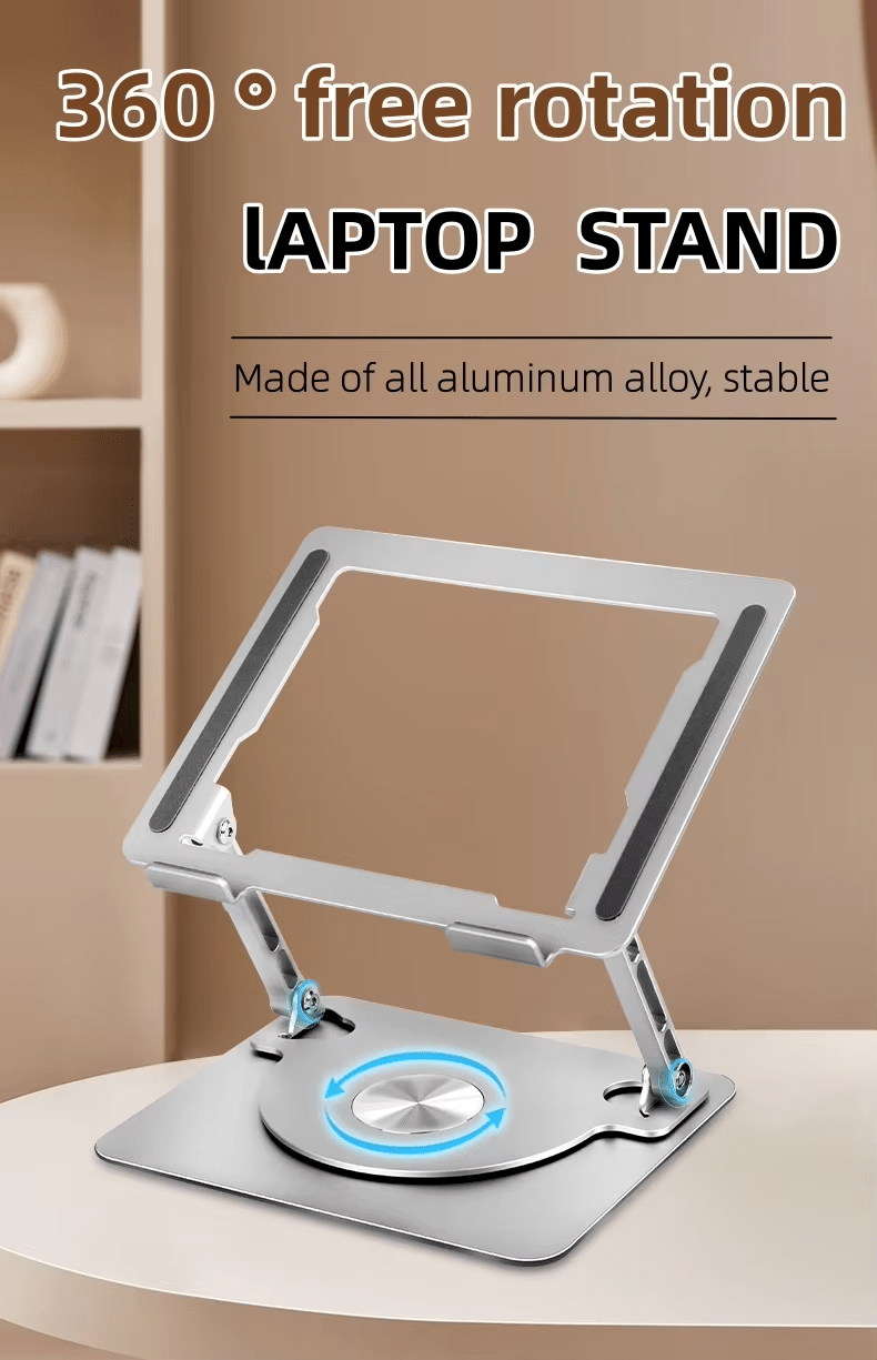 iDock Ergonomic Universal Aluminium 360 Rotation Multi Angle Adjustable Foldable Laptop Holder Stand - iDock Laptopstand